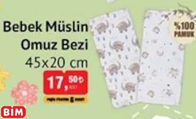 BABYCO BEBEK MÜSLİN  OMUZ BEZİ 45X20 CM